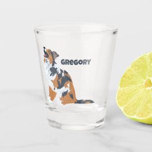 Aussie Australian Shepherd Dog Personalisiert Schnapsglas