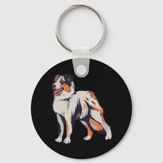 Aussie - Australian Shepherd Dog Schlüsselanhänger (Vorderseite)