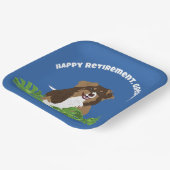 Aussie Australian Shepherd Dog Tropical Leaves Pappteller (Gewinkelt)