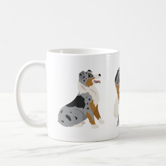Aussie. Australian Shepherd Kaffeetasse (Links)