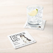 Aussie Australian Shepherd Wedding Rechteckiger Pappuntersetzer (Vor Ort)