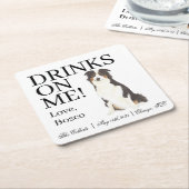 Aussie Australian Shepherd Wedding Rechteckiger Pappuntersetzer (angewinkelt)