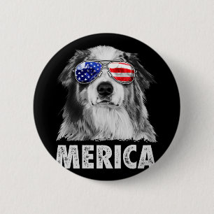 Aussie australischer Schäferhund 4. Juli Merica Button