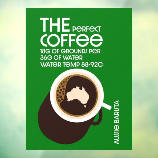 Aussie Baristas Fensteraufkleber (Blatt 3)