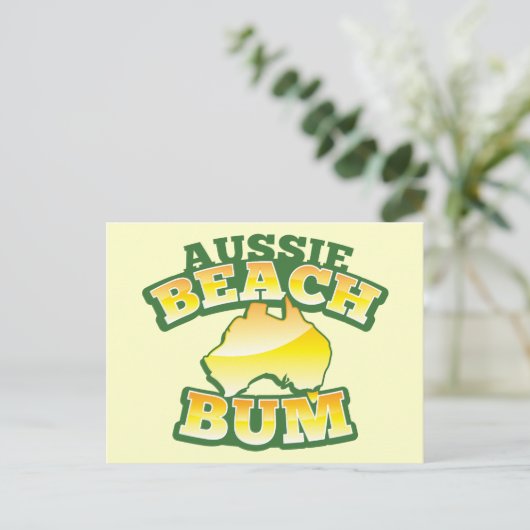 Aussie Beach Bum! mit australischer Karte (Stehend Vorderseite)