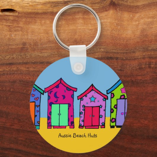 Aussie Beach Huts Schlüsselanhänger (Vorderseite)