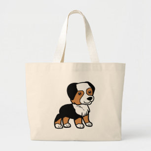 aussie black tri Cartoon Jumbo Stoffbeutel