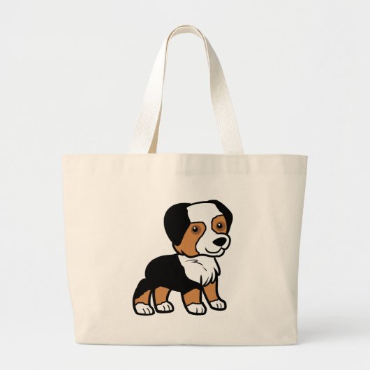 aussie black tri Cartoon Jumbo Stoffbeutel (Vorne)
