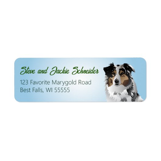 Aussie Blue Merle Address Label (Vorne)