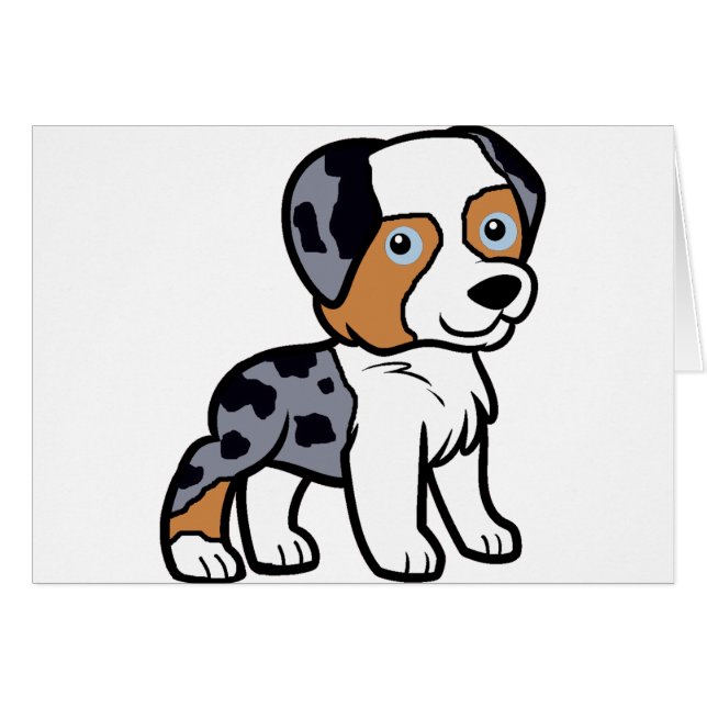 aussie blue merle Cartoon (Vorderseite (Horizontal))