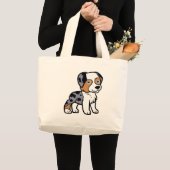 aussie blue merle Cartoon Jumbo Stoffbeutel (Vorderseite (Produkt))