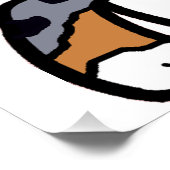 aussie blue merle Cartoon Poster (Ecke)