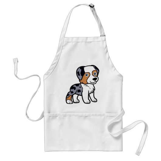 aussie blue merle Cartoon Schürze (Vorne)