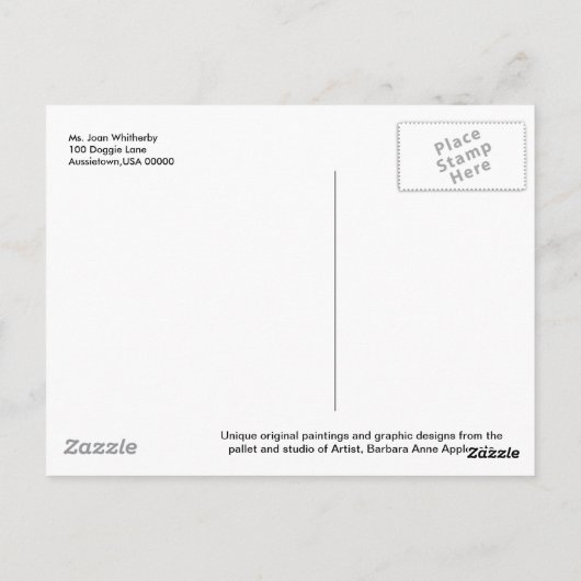 Aussie Blue Merle Dog Vielen Dank Postcard Postkarte (Rückseite)