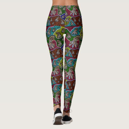 Aussie Blue Ringed Octopus Dot Art Leggings (Rückseite)