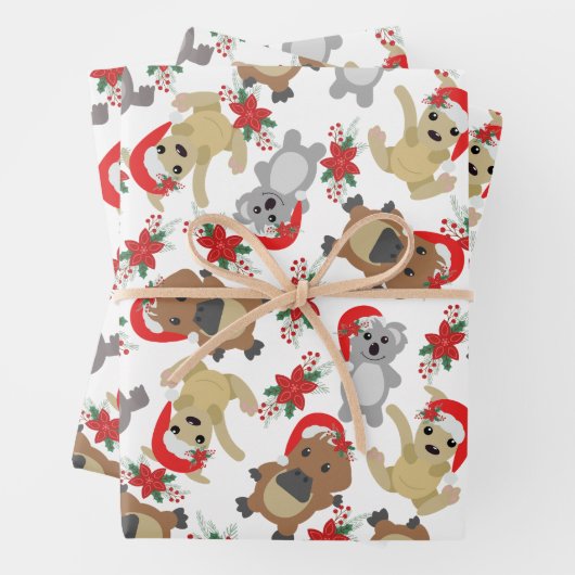 Aussie Christmas Animal Wrapping Paper Set Geschenkpapier Set (Beispiel)