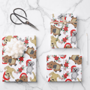 Aussie Christmas Animal Wrapping Paper Set Geschenkpapier Set