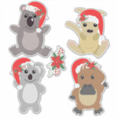 Aussie Christmas Animals Sticker (Vorderseite)