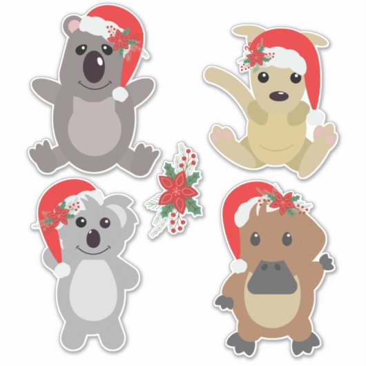 Aussie Christmas Animals Sticker (Vorderseite)