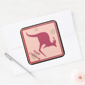 Aussie Christmas Australia-Stil Quadratischer Aufkleber (Umschlag)