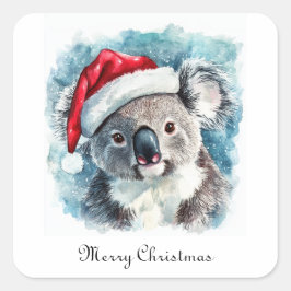 Aussie Christmas Cheer, Koala Bear Brauch Quadratischer Aufkleber