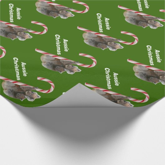 Aussie Christmas Koala Bear Candy Cane Geschenkpapier (Ecke)