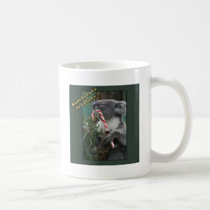 Aussie Christmas Koala mit Candy Cane Kaffeetasse
