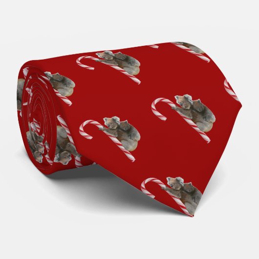 Aussie Christmas Koala mit Candy Cane Krawatte (Gerollt)
