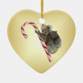 Aussie Christmas Koalas on Candy Cane Keramik Ornament (Vorne)