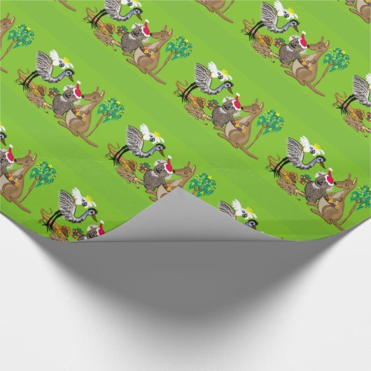 Aussie Christmas santa koala Geschenkpapier (Ecke)