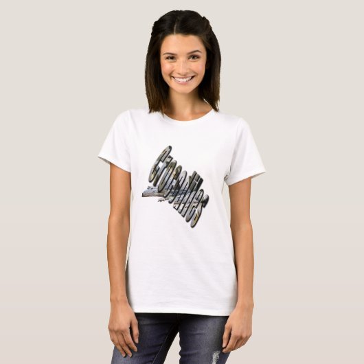 Aussie Crocodile Logo und Croc, Ladys Tshirt (Vorne ganz)