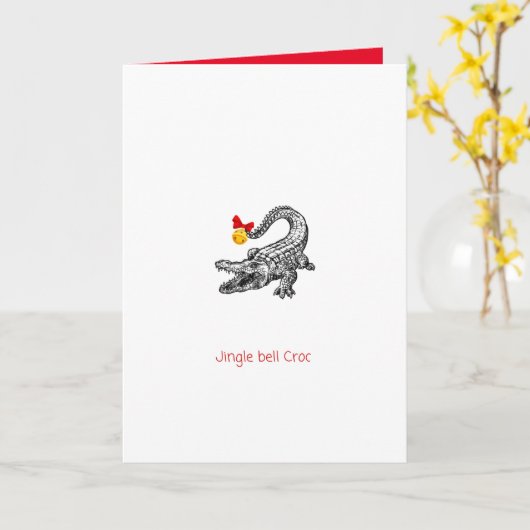 Aussie Crocodile Xmas Card Karte (Gelbe Blume)