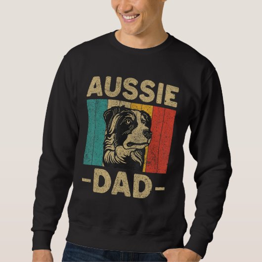 Aussie Dad Retro Australian Shepherd Sweatshirt (Vorderseite)