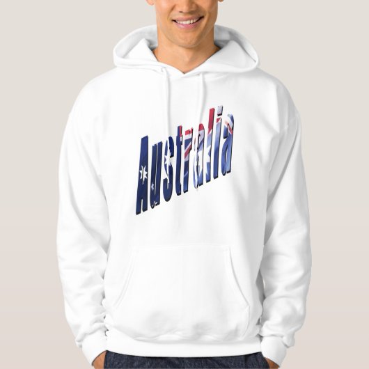 Aussie Dimensional Logo, Mens White Hoodie (Vorderseite)