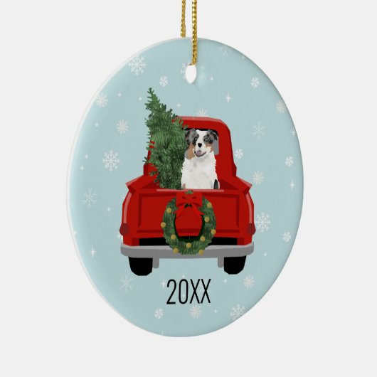 Aussie dog blue mersommers keramik ornament (Rechts)