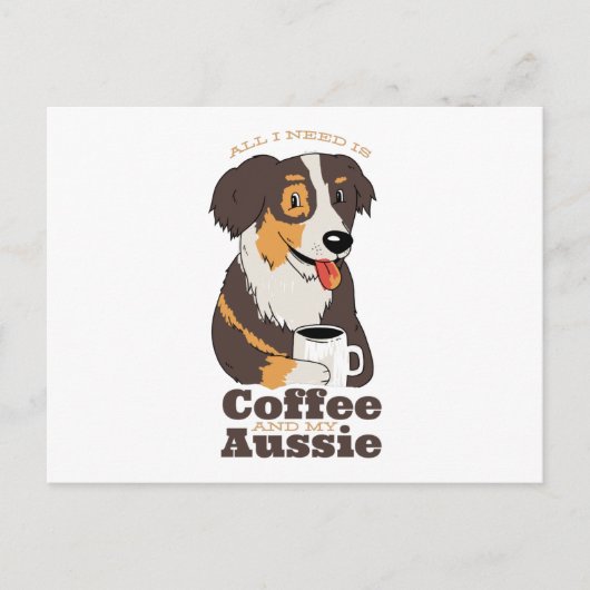 Aussie Dog Coffee Postkarte (Vorderseite)