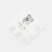 Aussie Dog Hand Zeichne Personalisiert Serviette (Ecke)