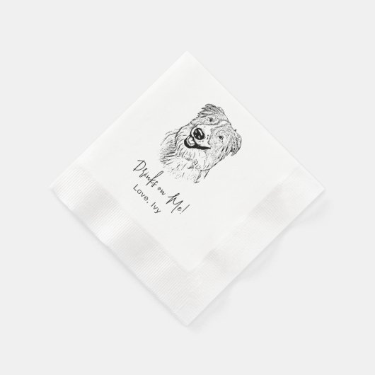 Aussie Dog Hand Zeichne Personalisiert Serviette (Ecke)