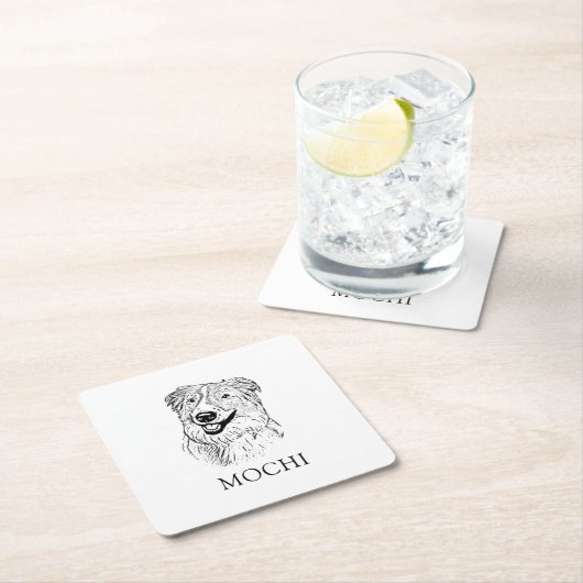 Aussie Dog Personalisiert Rechteckiger Pappuntersetzer (Vor Ort)