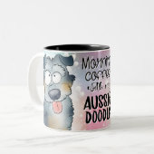 Aussie Doodle Coffee Morning Zweifarbige Tasse (Vorderseite Links)