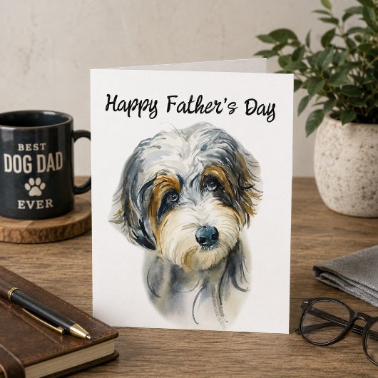 Aussie Doodle Editable Dog Vater Vatertag Karte