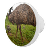Aussie Emu mit Chicks, Keramikknauf (Rechts)