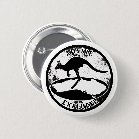 Aussie Explorer in grunge Button (Vorne & Hinten)