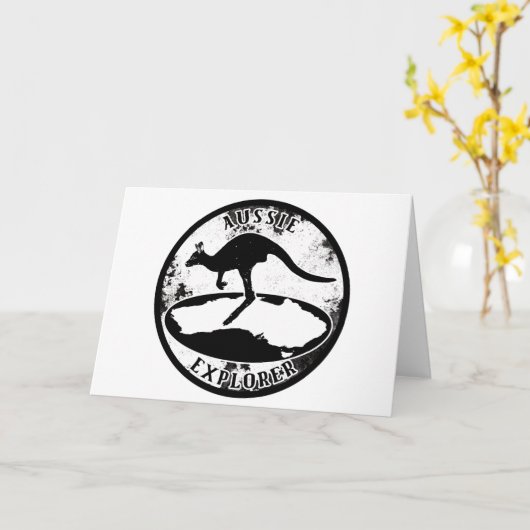 Aussie Explorer in grunge Karte (Gelbe Blume)