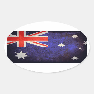 Aussie Flag Ovaler Aufkleber