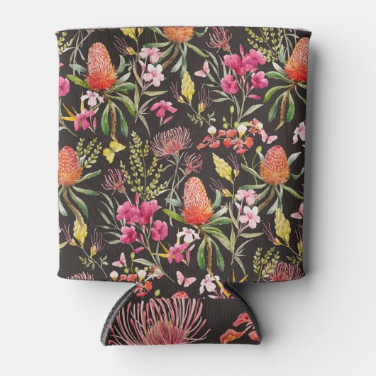 Aussie Flora: tropische Wasserfarbenfusion Dosenkühler (Vorderseite)