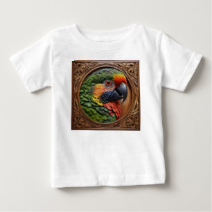Aussie-Geist: Ein Lorikeet auf geschnitztem Holz Baby T-shirt