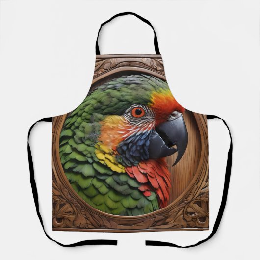 Aussie-Geist: Ein Lorikeet auf geschnitztem Holz Schürze (Vorderseite)