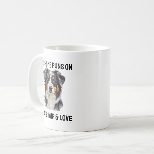 Aussie Hair & Liebe Funny Mug Kaffeetasse (Vorderseite Links)