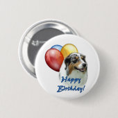 Aussie Happy Birthday Balloons Button (Vorne & Hinten)